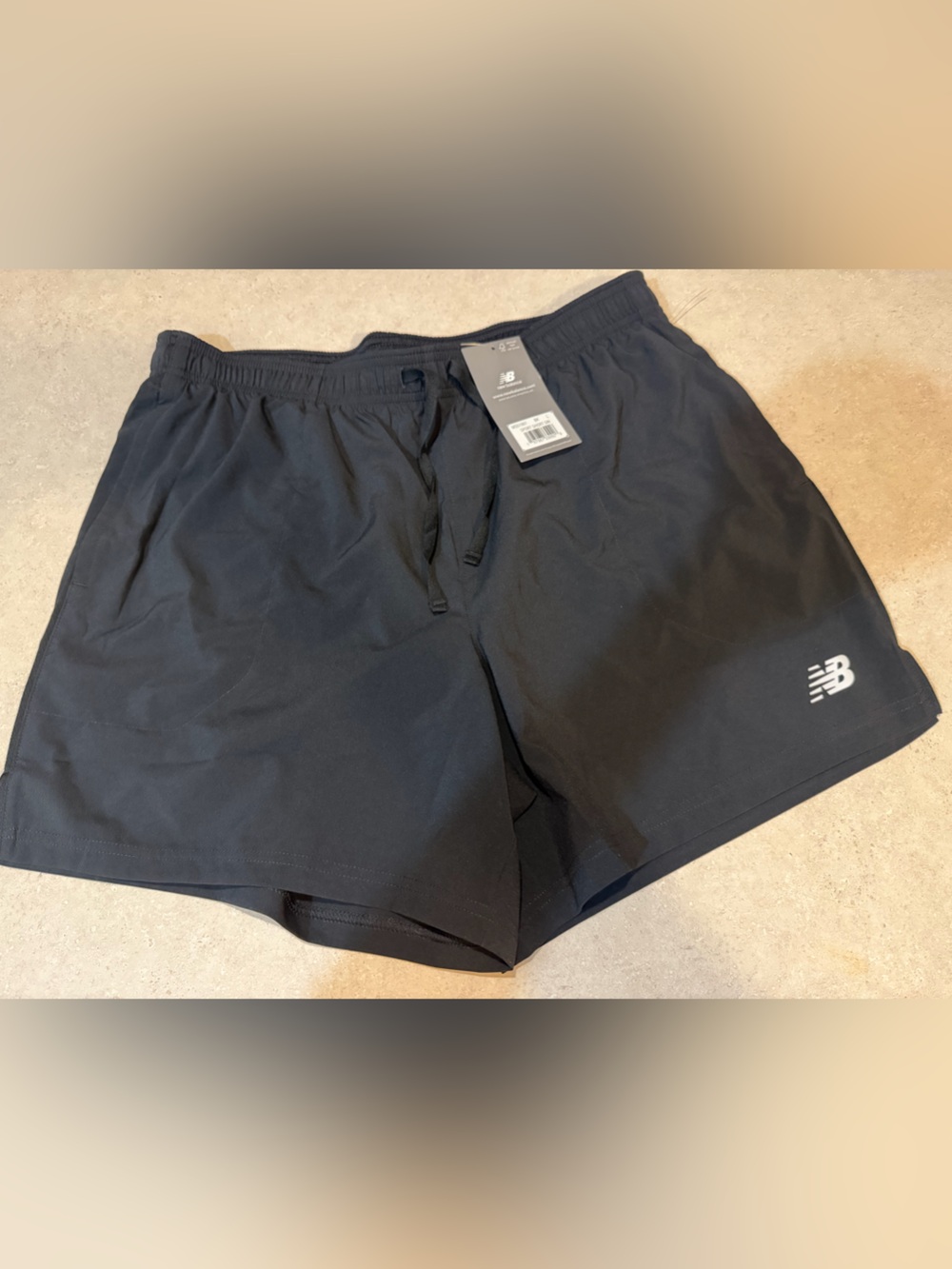 New Balance Black Athletic Drawstring Shorts With Liner NWT